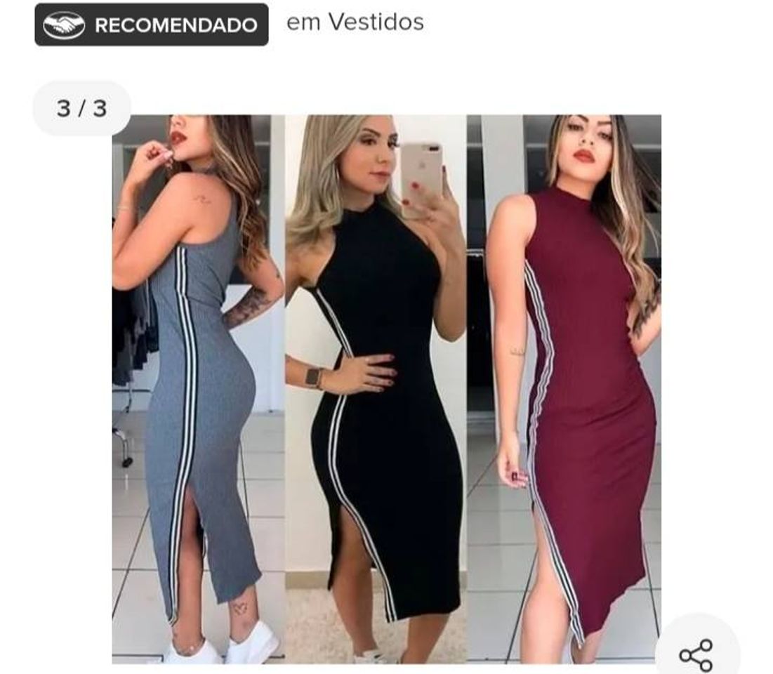 Moda Vestido Midi Justo Acinturado Canelado 

R$67