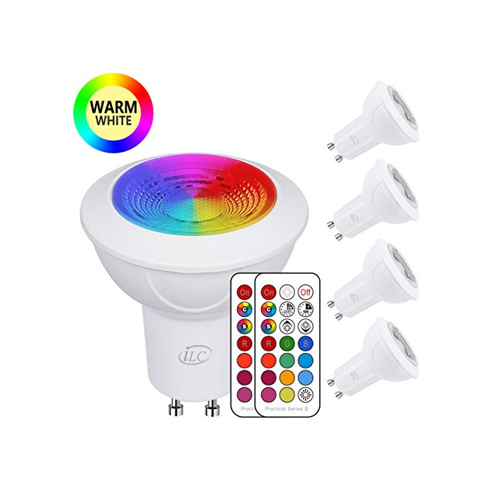 Elemento de la categoría hogar iLC Bombilla LED Foco GU10 Colores RGBW Bombillas spot Cambio de Color