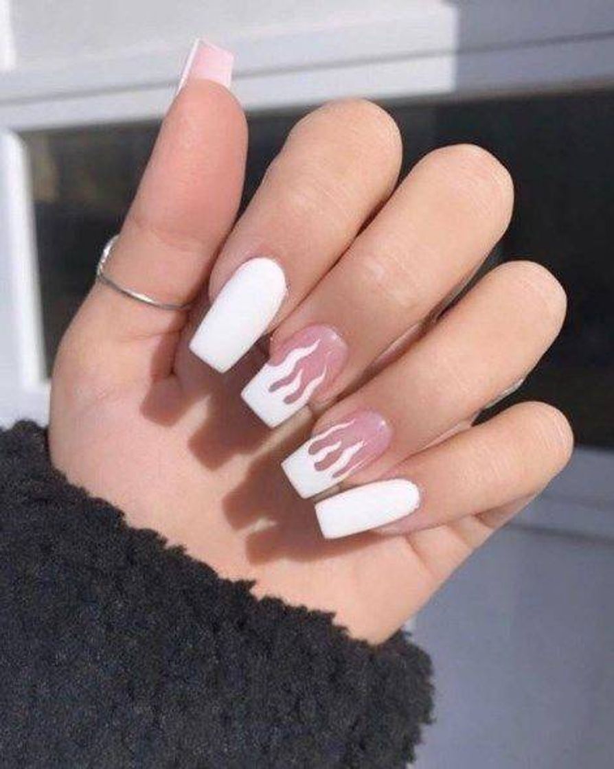 Fashion WHITE FIRE NAILS