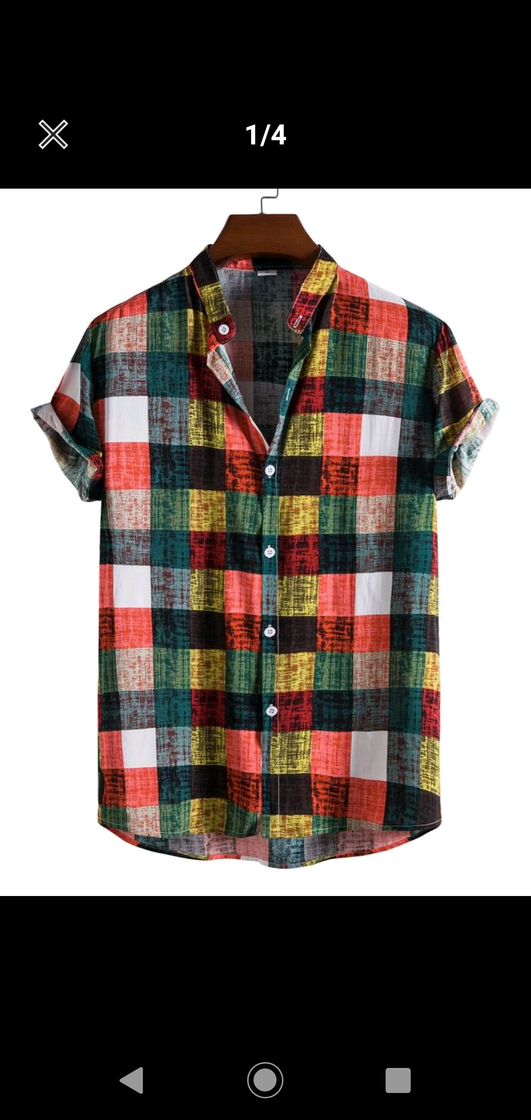 Social Camiseta Masculina Quadriculada Colorida