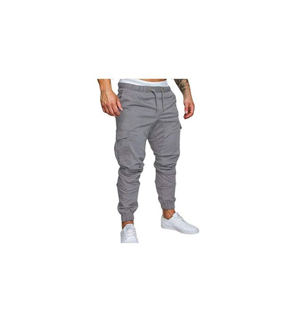 FGFD Pantalones de Hombre Jogger Deportivos Pantalón Cargo Casuales Chino de Algodón