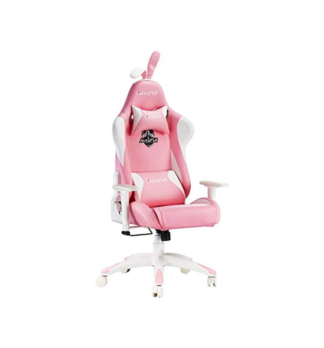 Product AutoFull Rosa Silla Gaming de Ergonómica Silla de Oficina Silla Gamer Ajustable