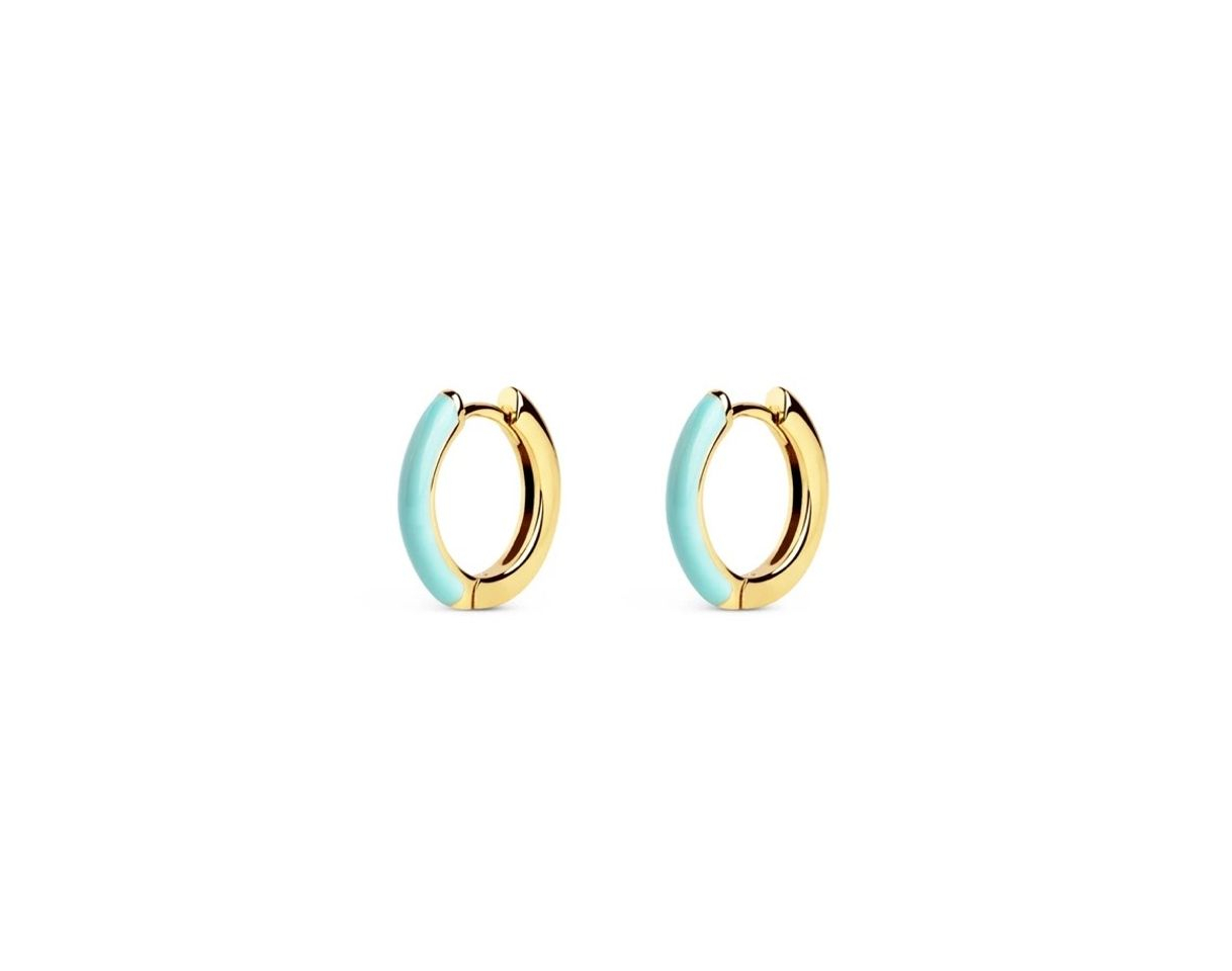 Fashion Pendientes aro sky enamel oro