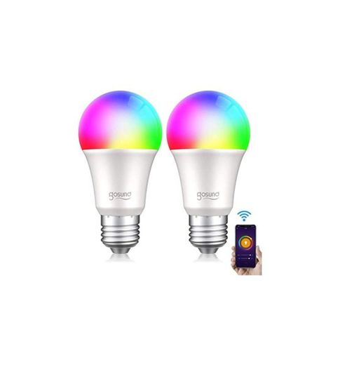 gosund Bombilla LED Inteligente WiFi, Lámpara Regulable, Luces Cálida de RGB, Compatible