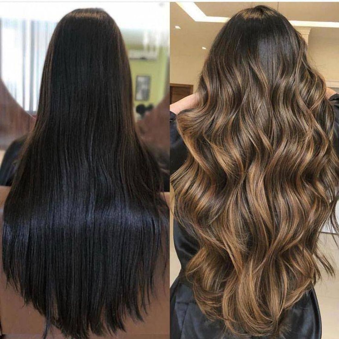 Social Cabelo com luzes// antes e dps 