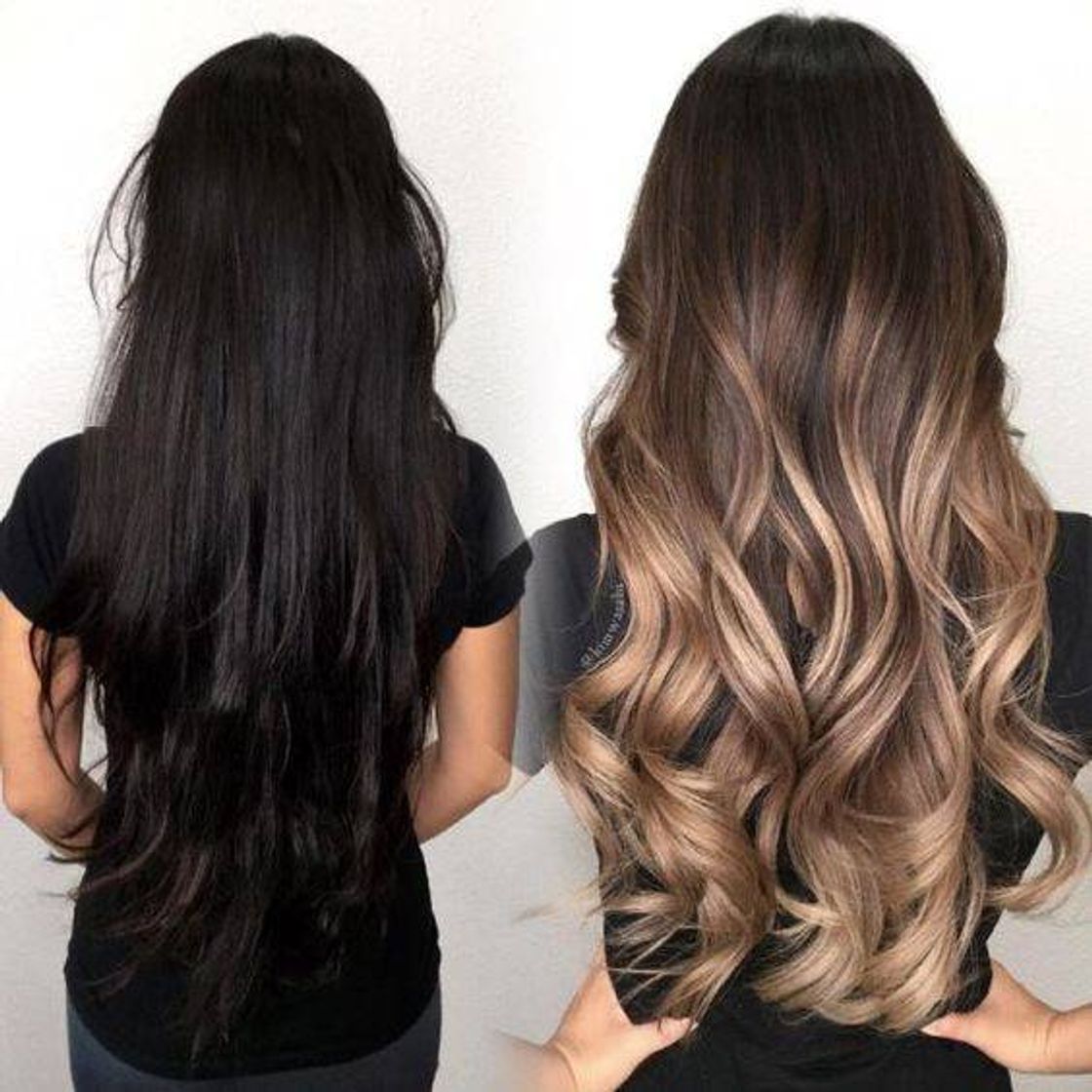 Social Cabelo com luzes// antes e dps