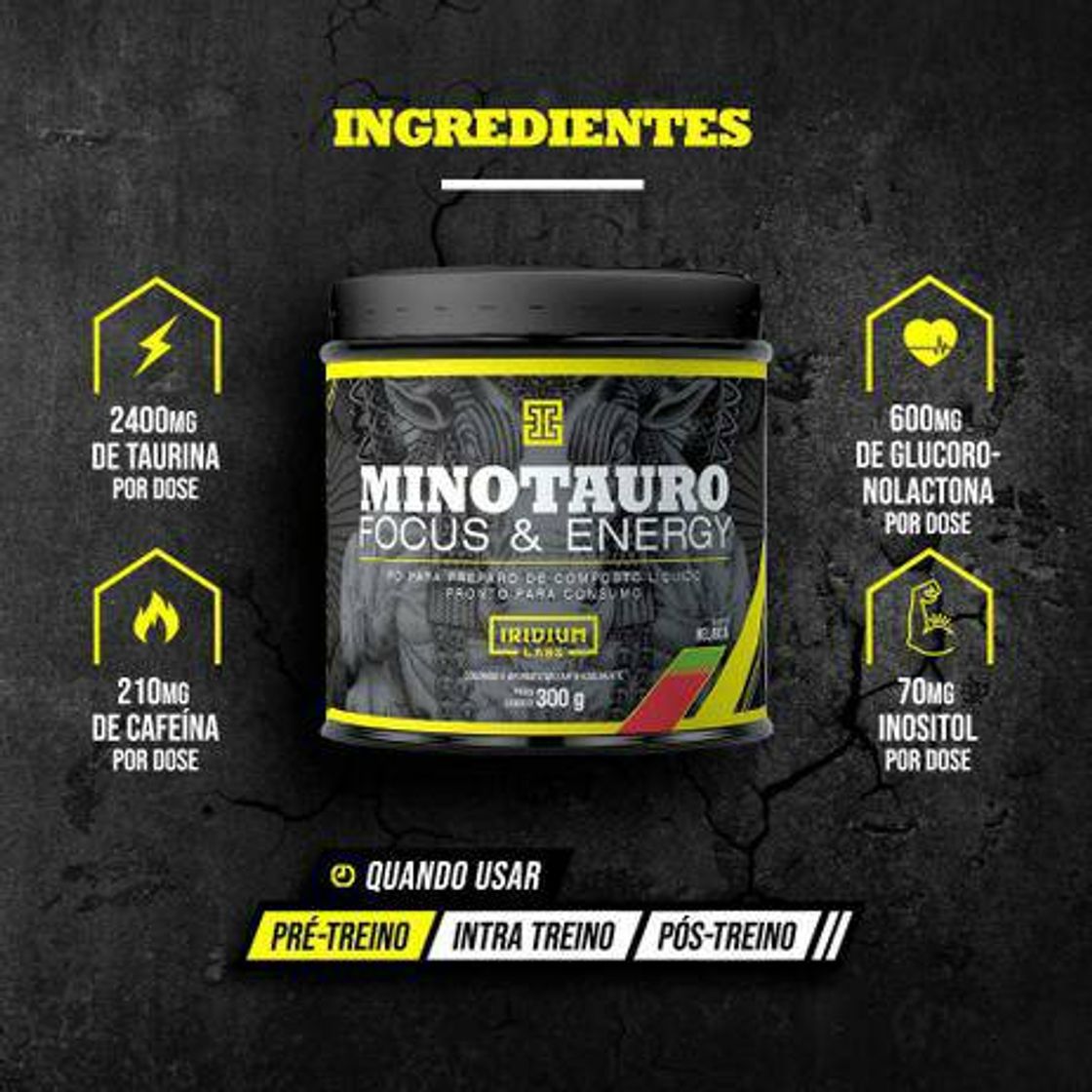 Moda Minotauro Pré Treino - 300g - Iridium Labs🚀

