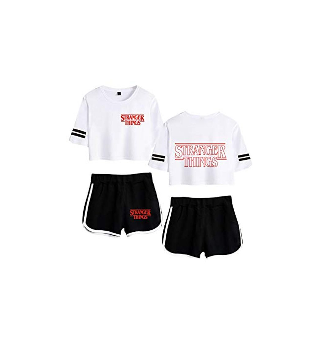 Moda Conjuntos Mujer Top y Pantalones Cortos Stranger Things, Conjunto Deportivo Camiseta y