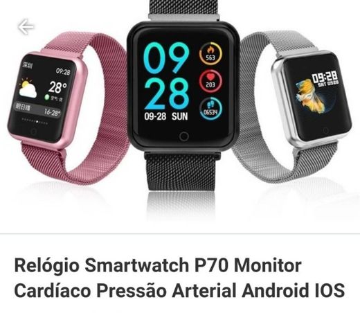 Relógio smartwatch p70