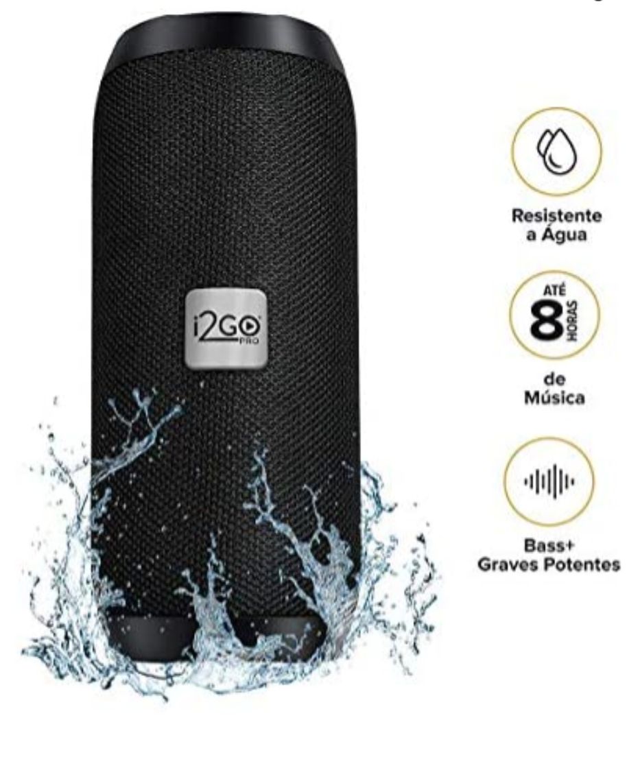 Fashion Caixa De Som Bluetooth Essential Sound Go I2go 10W RMS Resis