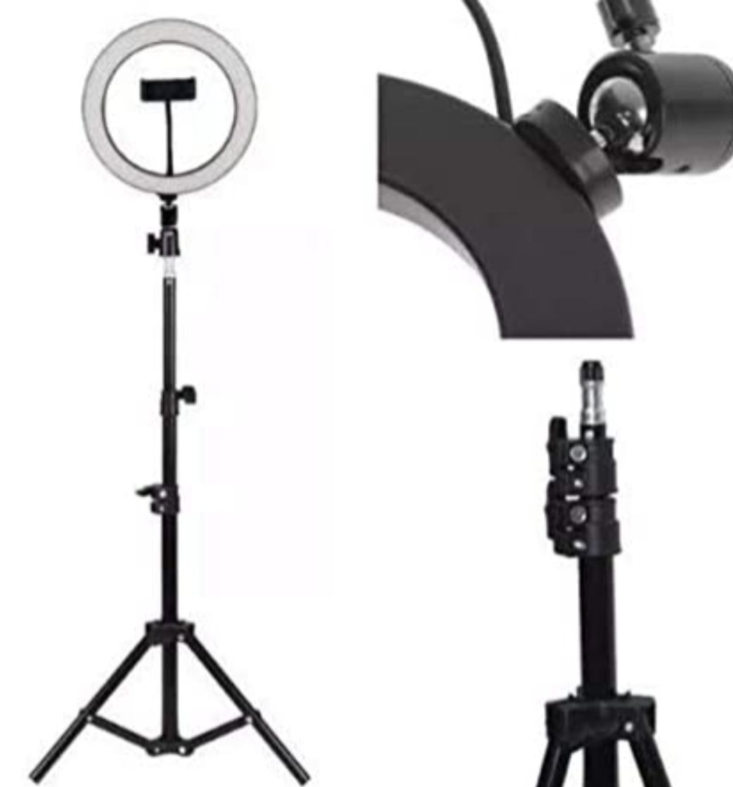 Fashion Kit Completo Ring Light Com Tripé Dimmer Youtuber Selfie Pro