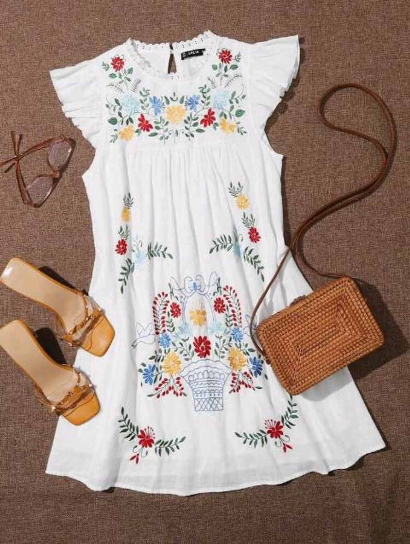 Moda Vestido bordado boho