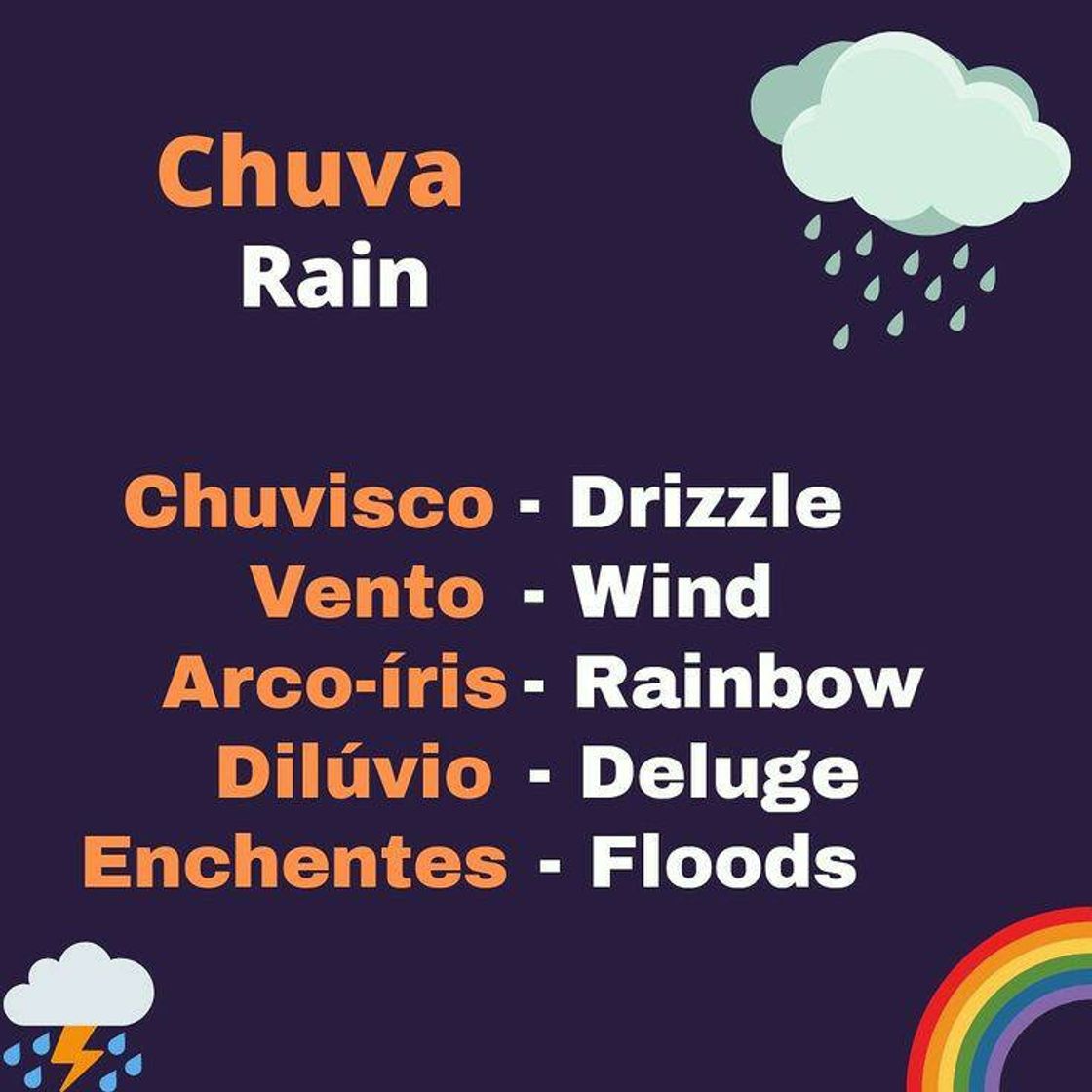 Fashion CHUVA em inglês