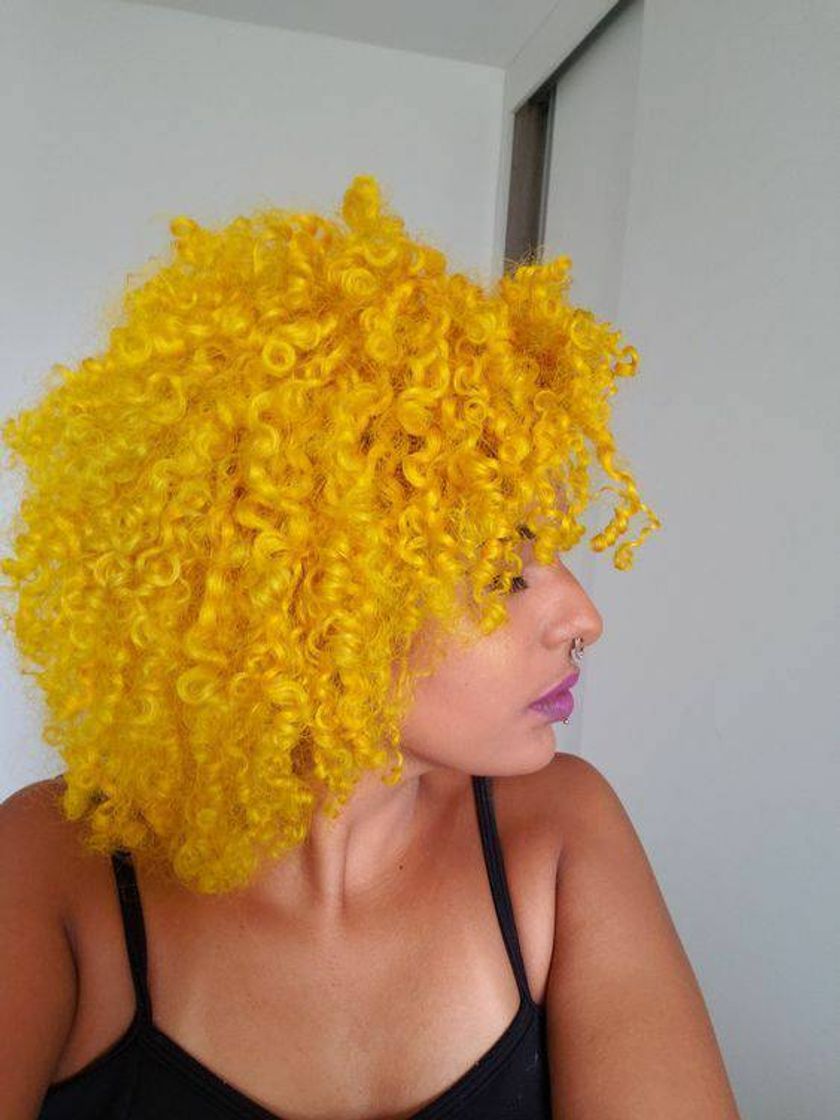 Fashion Cabelo Cacheado Amarelo 