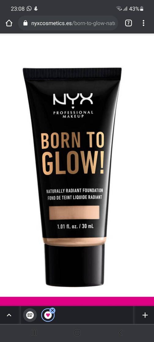 Moda BORN TO GLOW! NATURALLY RADIANT FOUNDATION - PORCELAIN