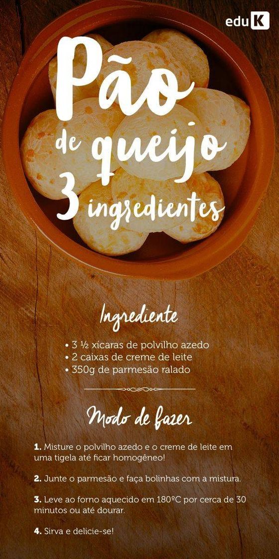 Moda pão de queijo com 3 ingredientes!!