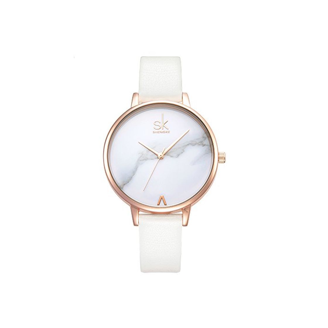 Moda SHENGKE Relojes de Mujer Banda de Cuero Relojes de Cuarzo de Lujo Vestido para Mujer Reloj de Pulsera