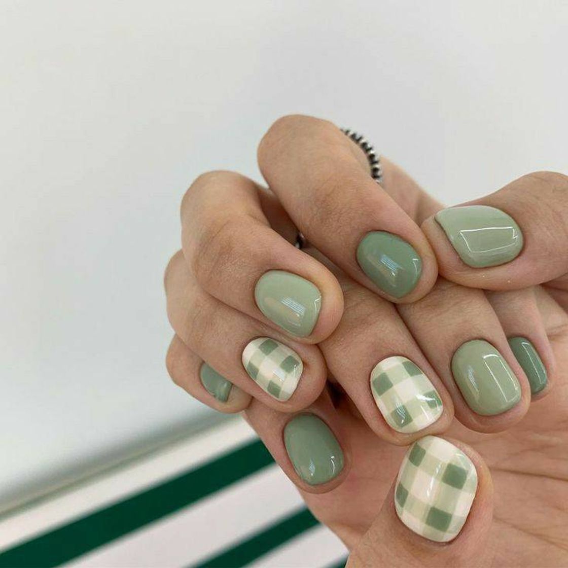 Fashion Unhas vintage verdes 