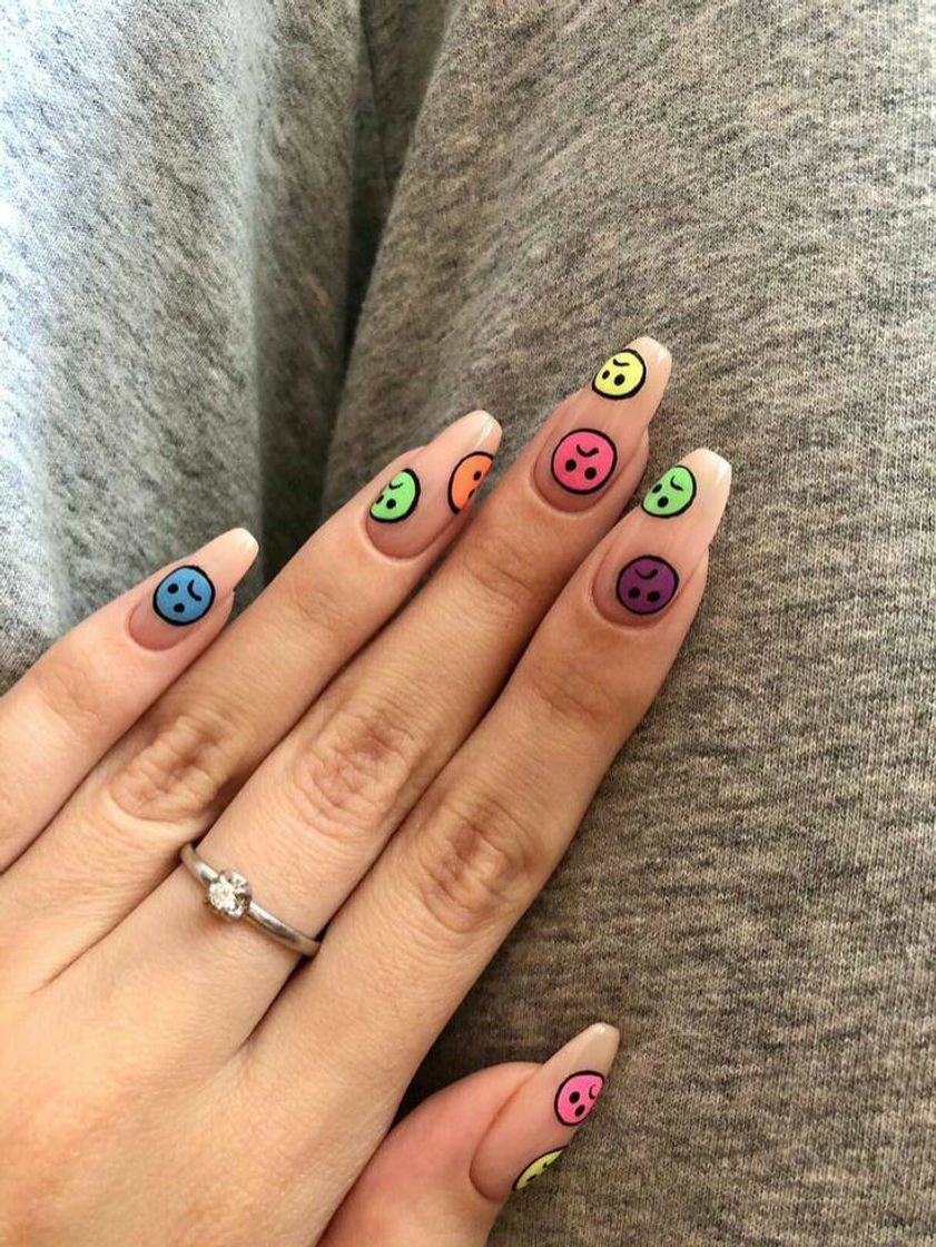 Fashion Unhas vintage simples de emojis 