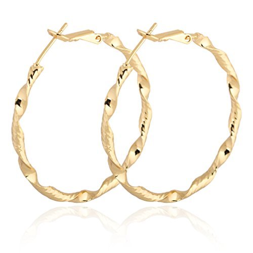 Social Yazilind elegante Vogue 14K chapado en oro trenzado Extra Grande Omega Volver