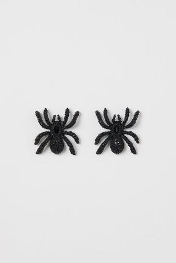 Pendientes de araña - Negro - MUJER