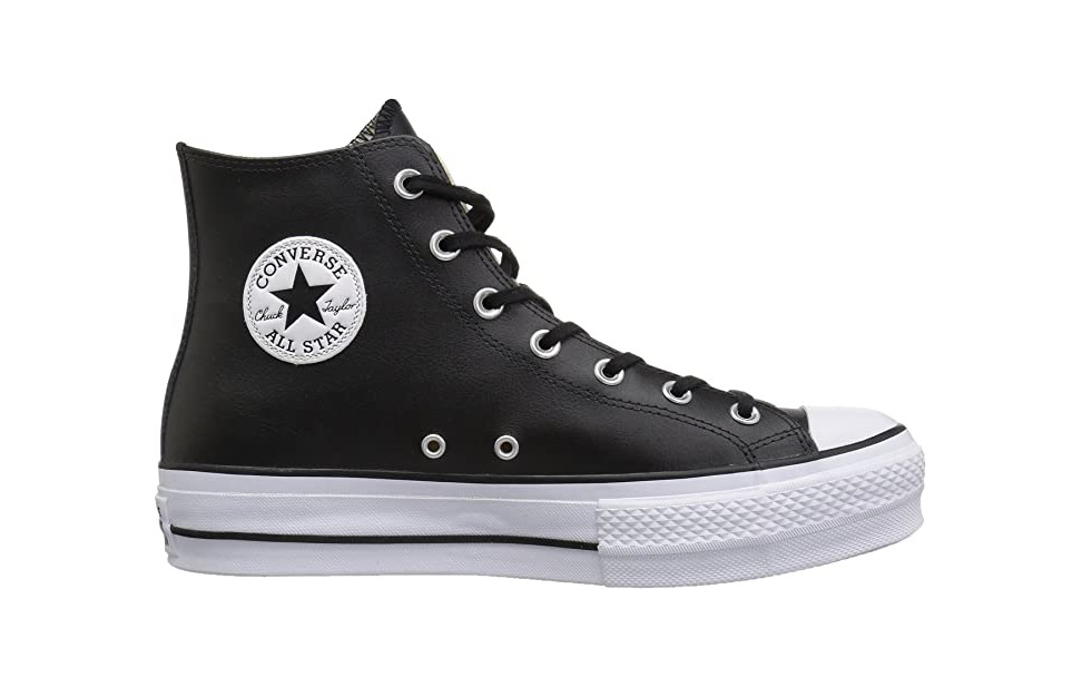 Moda Converse Chuck Taylor CTAS Lift Clean Hi, Zapatillas Altas para Mujer, Negro