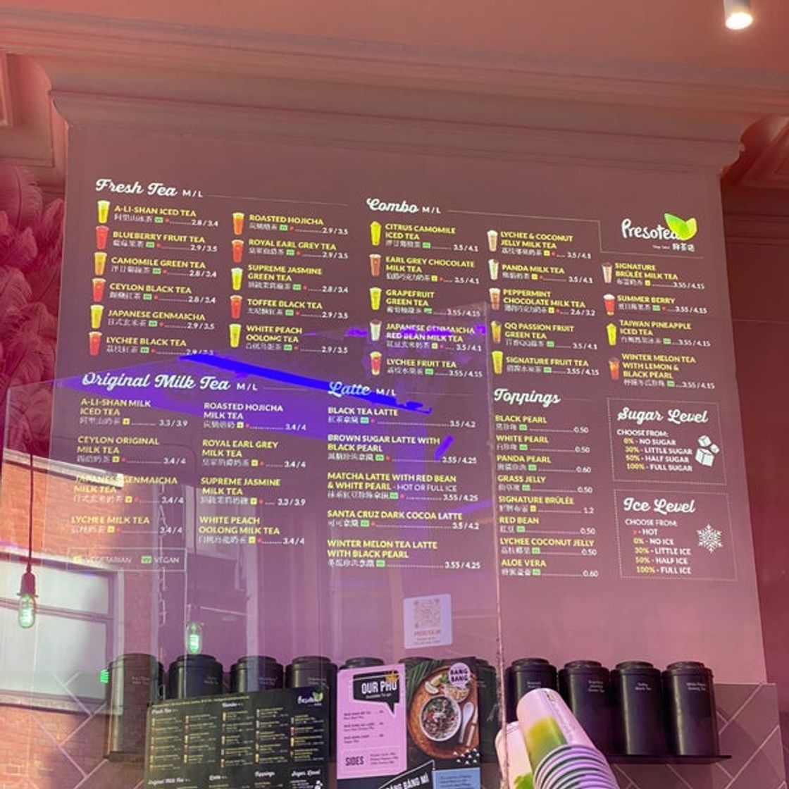 Restaurantes Presotea Soho 珍珠奶茶