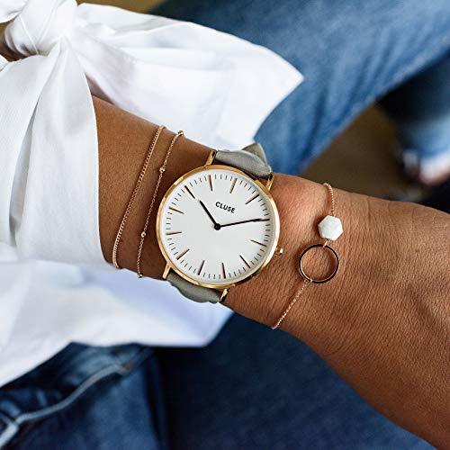 Moda Cluse Reloj Analógico Automático para Mujer con Correa de Cuero