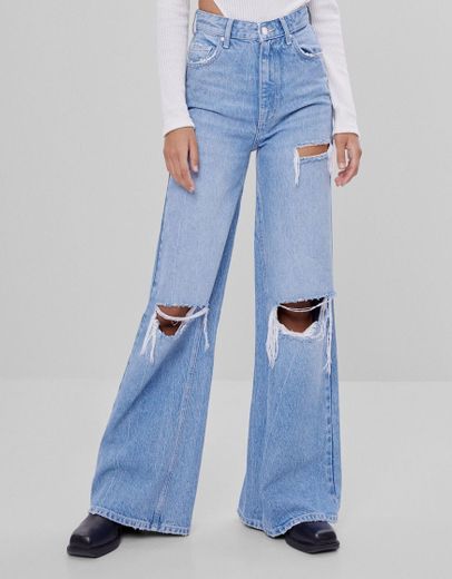 Jeans wide leg - Denim - Mujer