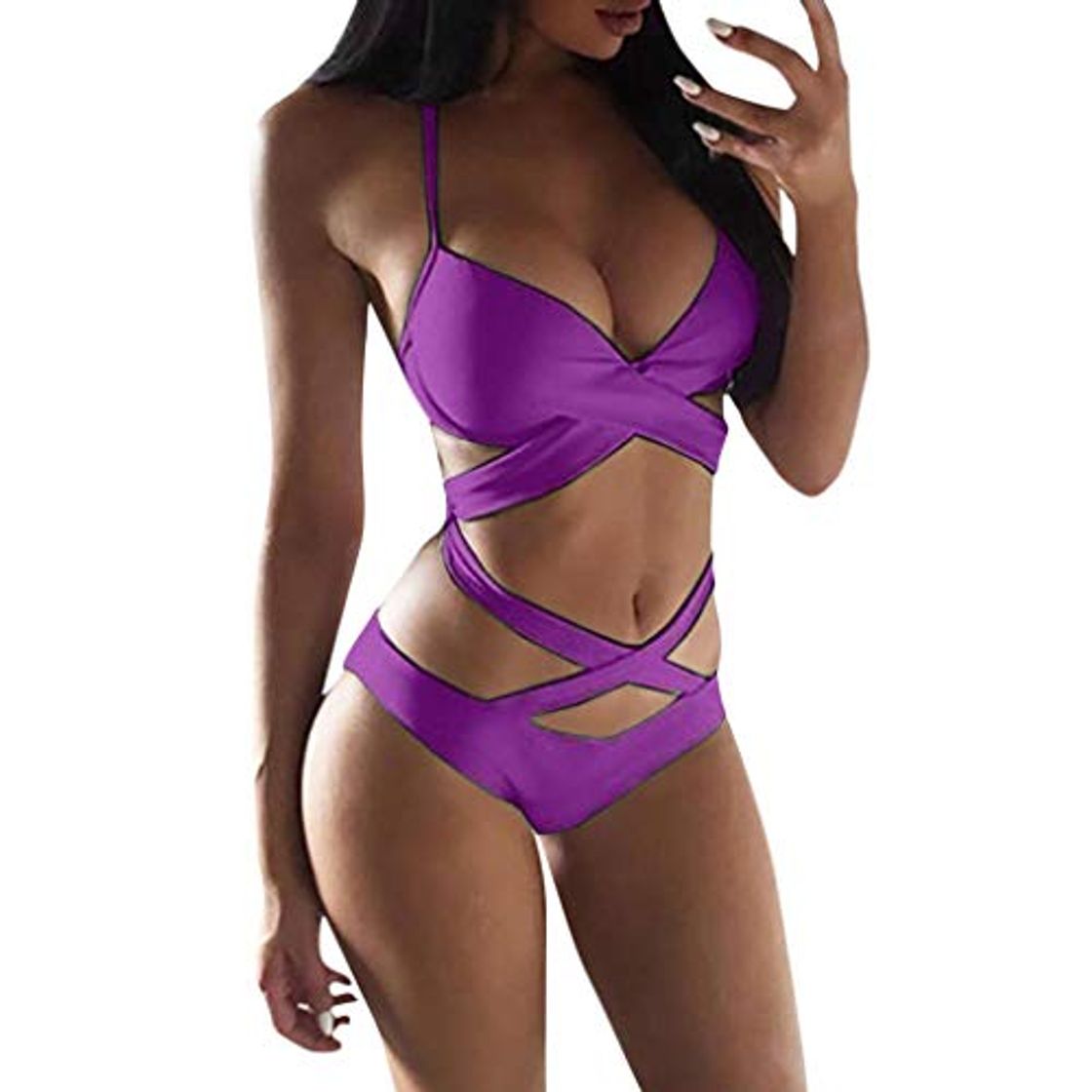 Social Laonajkd Bikini Push Up Verano Sexy Mujer Conjunto de Bikini Dos Piezas Elegante Estampado Cuello En V Verano Bikinis Tanga para Muje Bañador Brasileño Playa Ropa de Baño