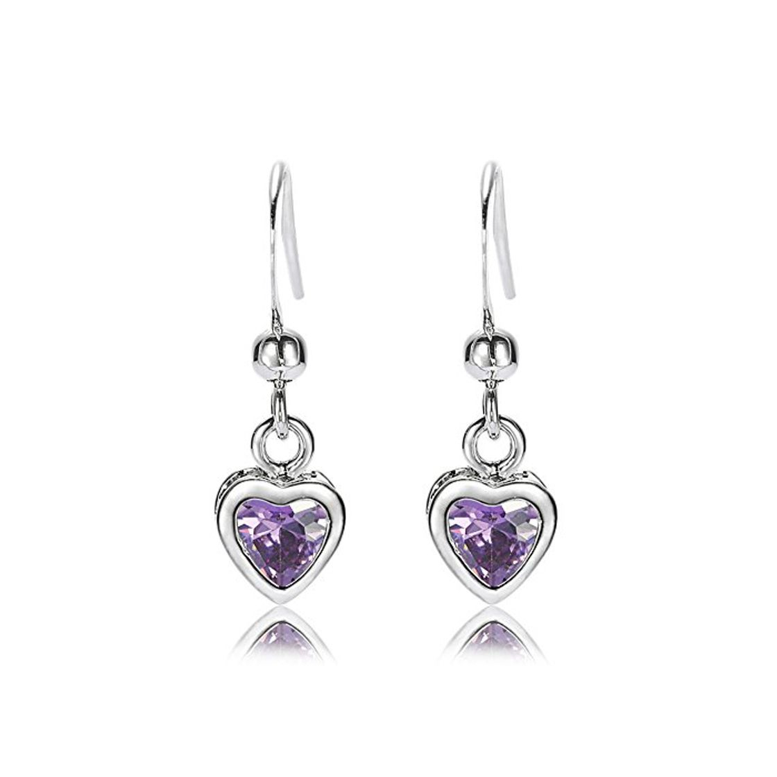 Beauty RIZILIA Pendientes largos Piercing Aretes con Corte de Corazón Piedras Preciosas Circonita