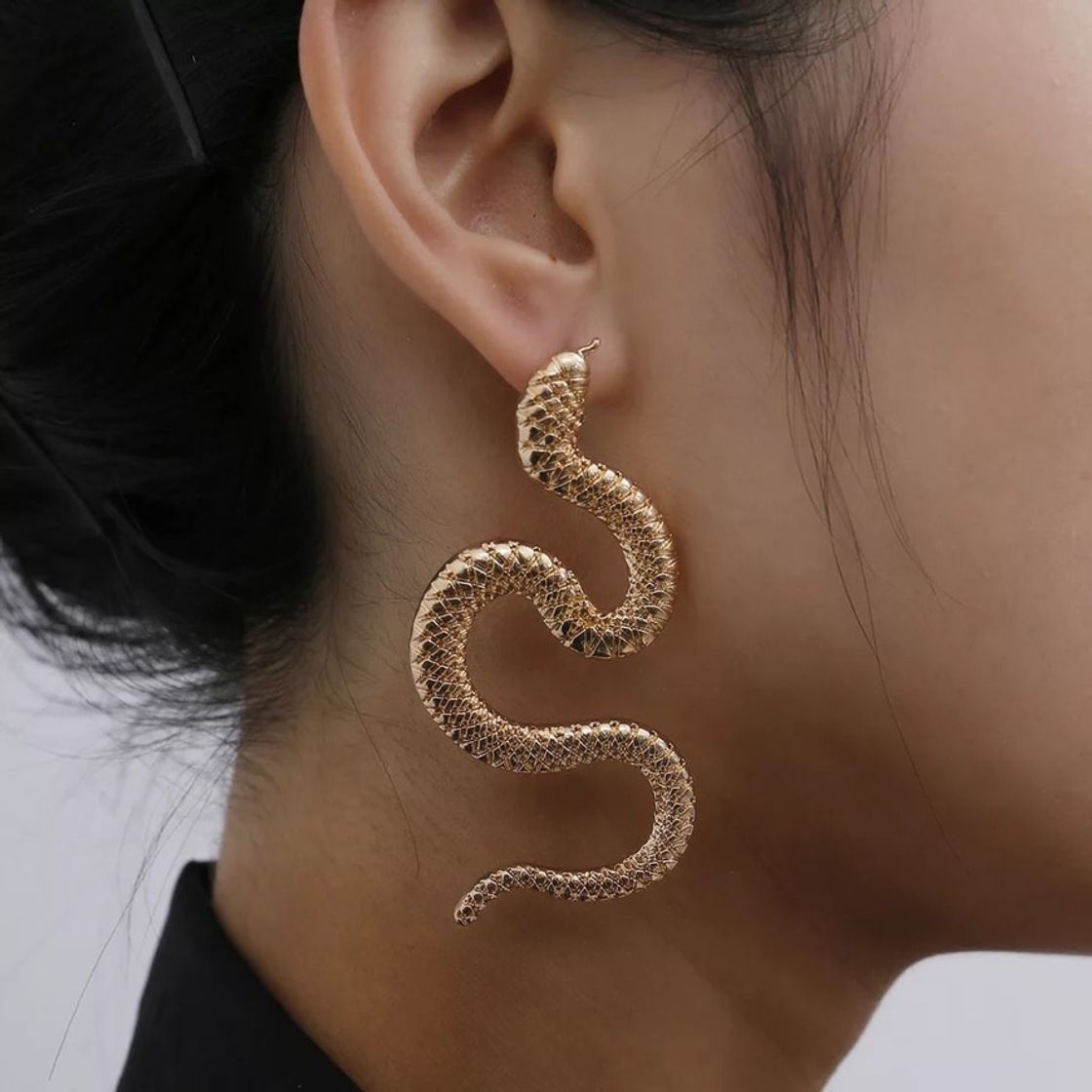 Fashion Pendientes dorados serpiente