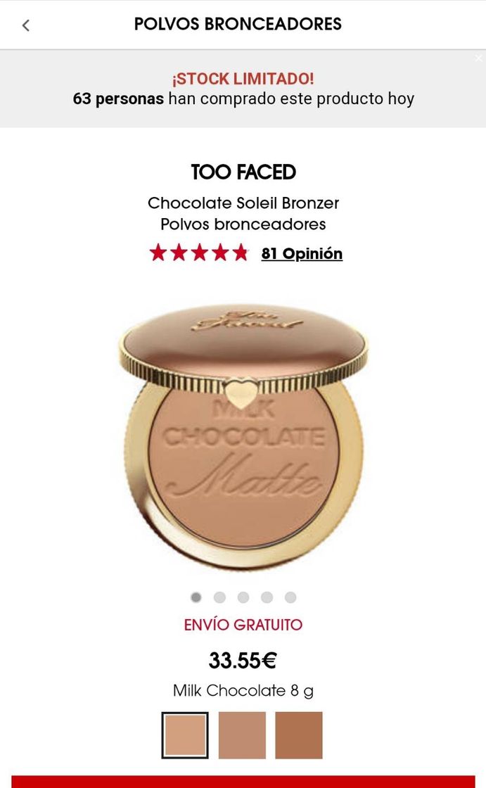 Chocolate Soleil Bronzer - Polvos bronceadores • TOO FACED ...