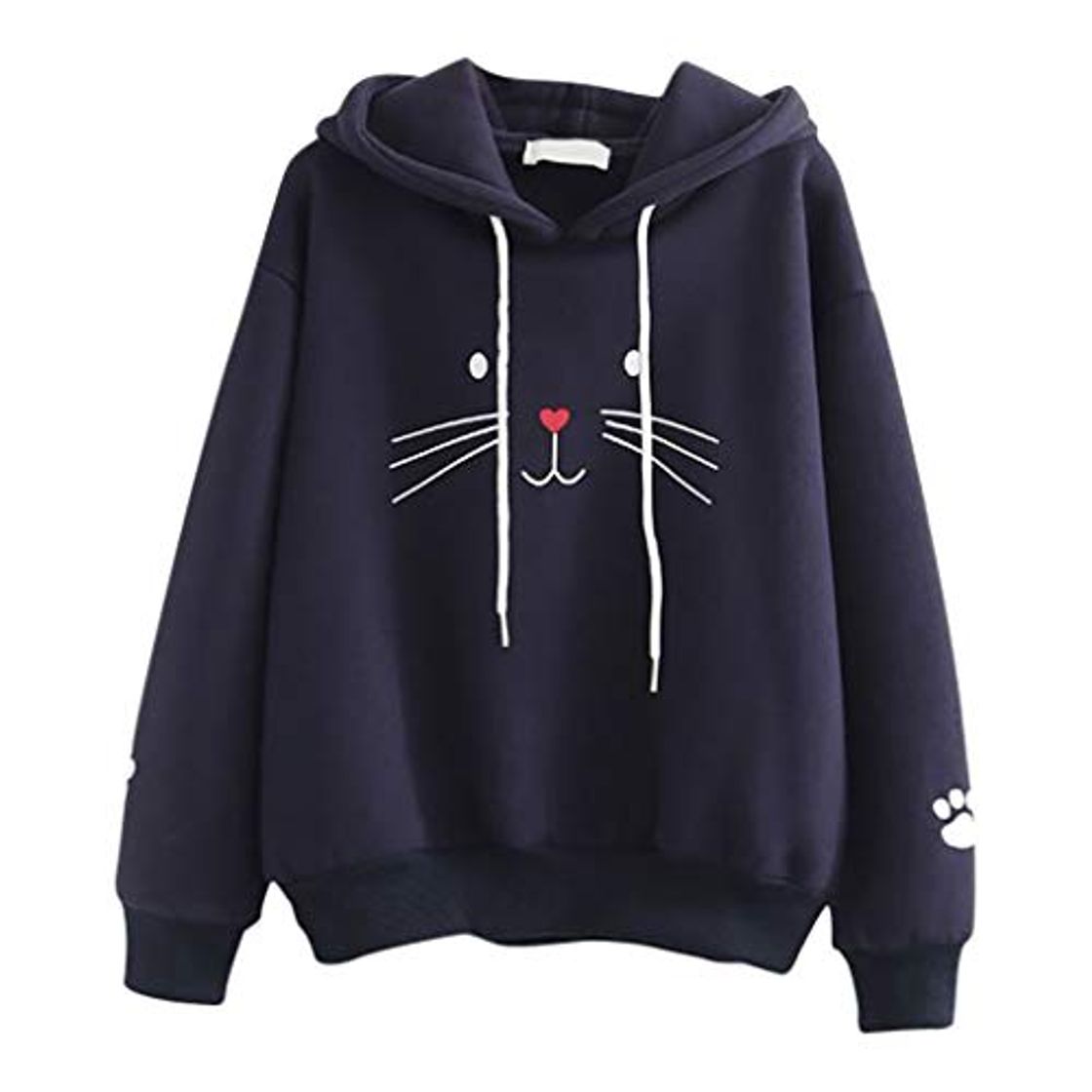 Moda Sudadera Adolescentes Chicas Tumblr Impresión de Gato