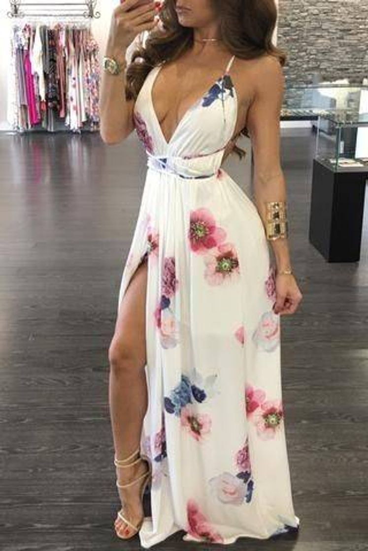 Fashion Vestido lindo,branco com estampa de rosas😍😍