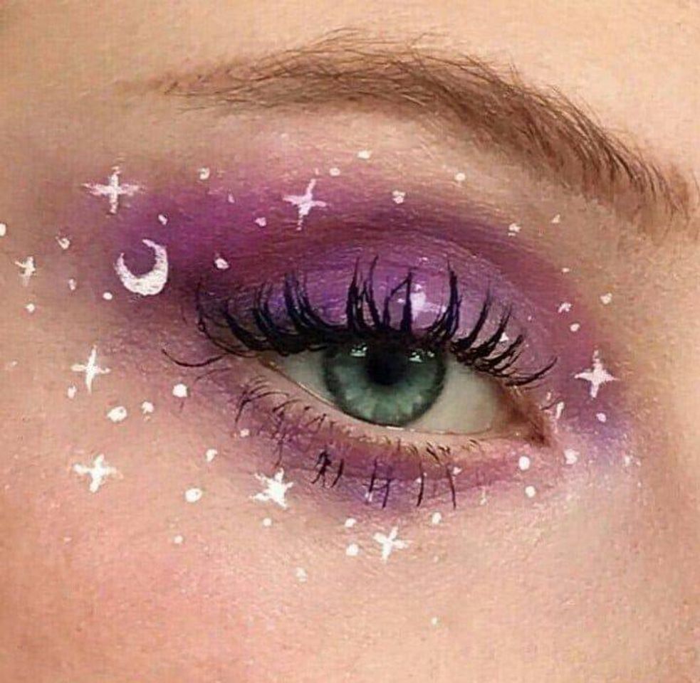 Fashion 💜🎆 Make roxa com estrelas 💜🎆