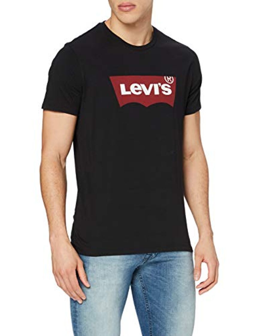 Moda Levi's Graphic Set-In Neck, Camiseta para Hombre, Negro