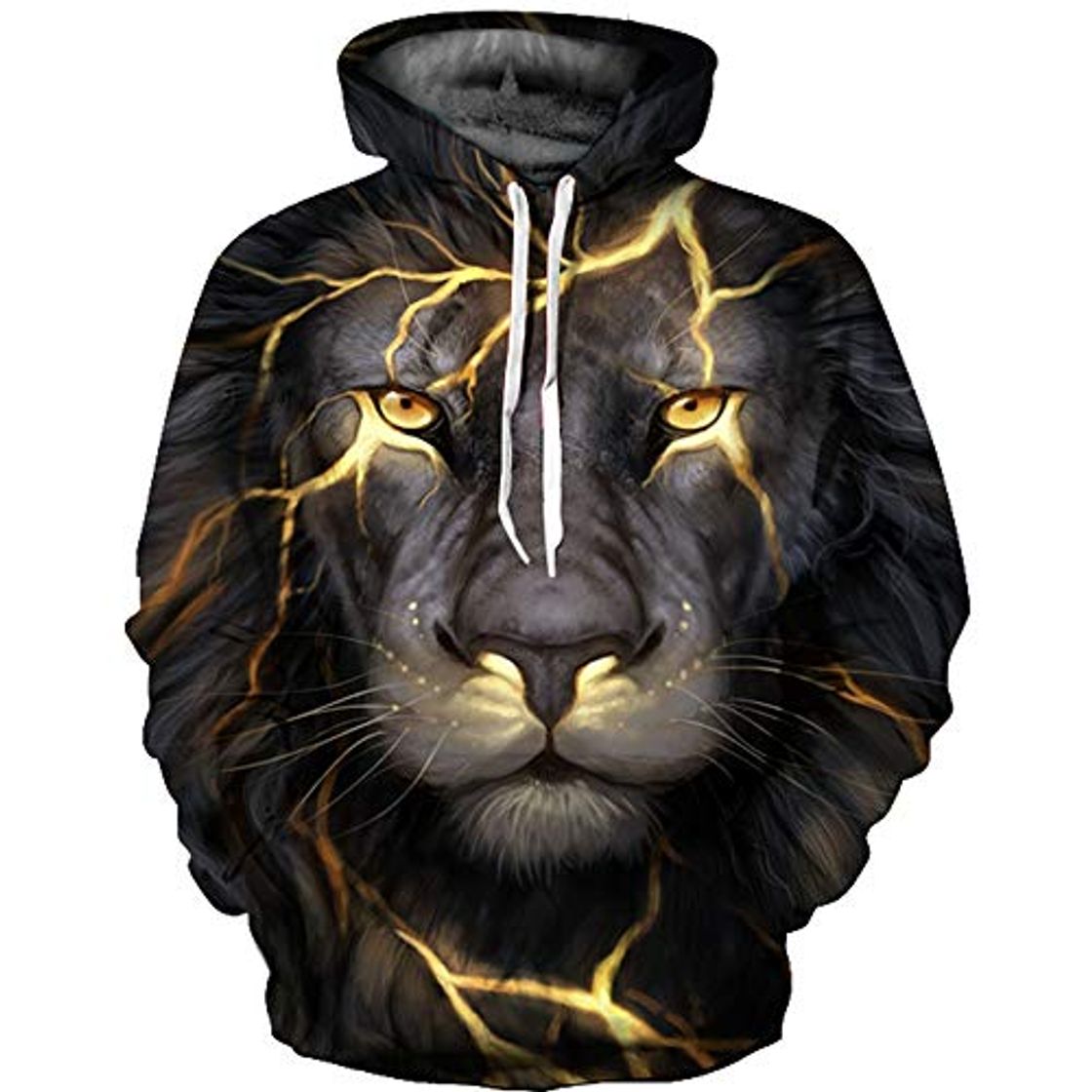 Producto WYCXY Unisex 3D Sudaderas Print Lighting Lion Hoodies Primavera con Capucha Pullover Tops Hombres Mujeres Moletom Masculino