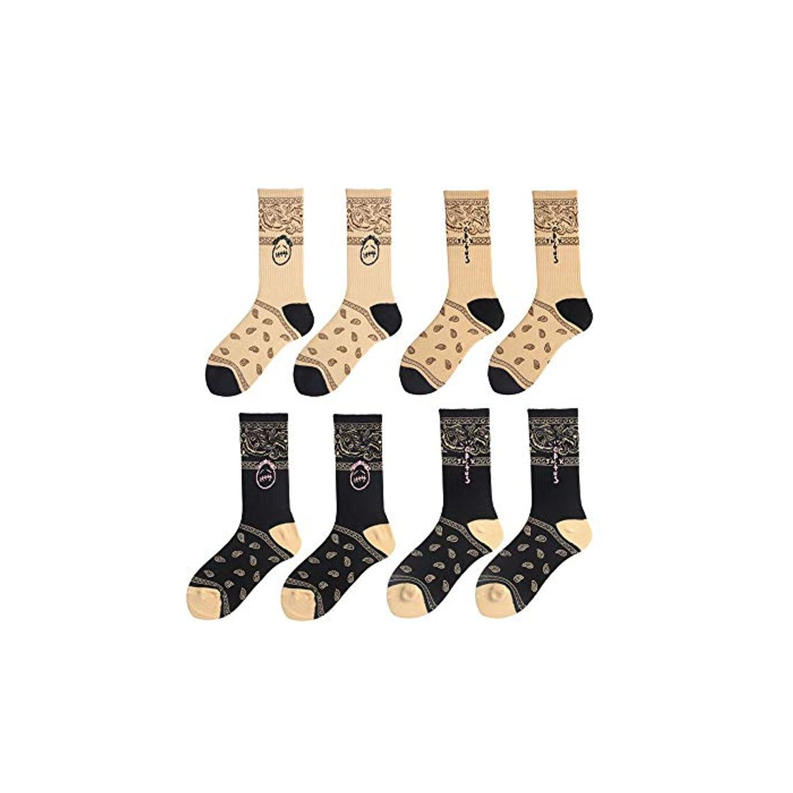 Moda TTD 4 paquetes Calcetines de moda callejera Calcetines de algodón de tubo Travis Scott para hombres y mujeres medias de skate