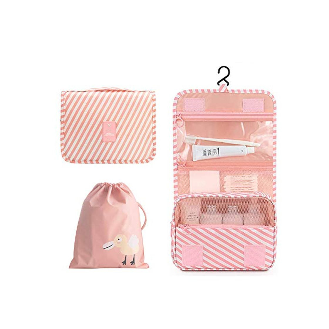 Social OrgaWise Neceser Maquillaje Impermeable de Gran Capacidad con Gancho Colgante