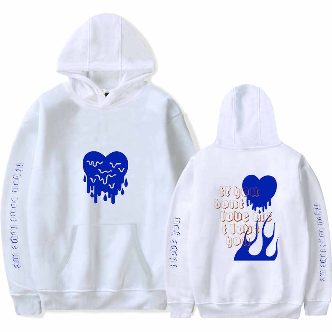 Moda Avani Gregg Sudaderas con capucha 'IF You Don't Love ME' impresión sudadera con capucha para mujer y hombre unisex ropa de gran tamaño Blanco blanco XS