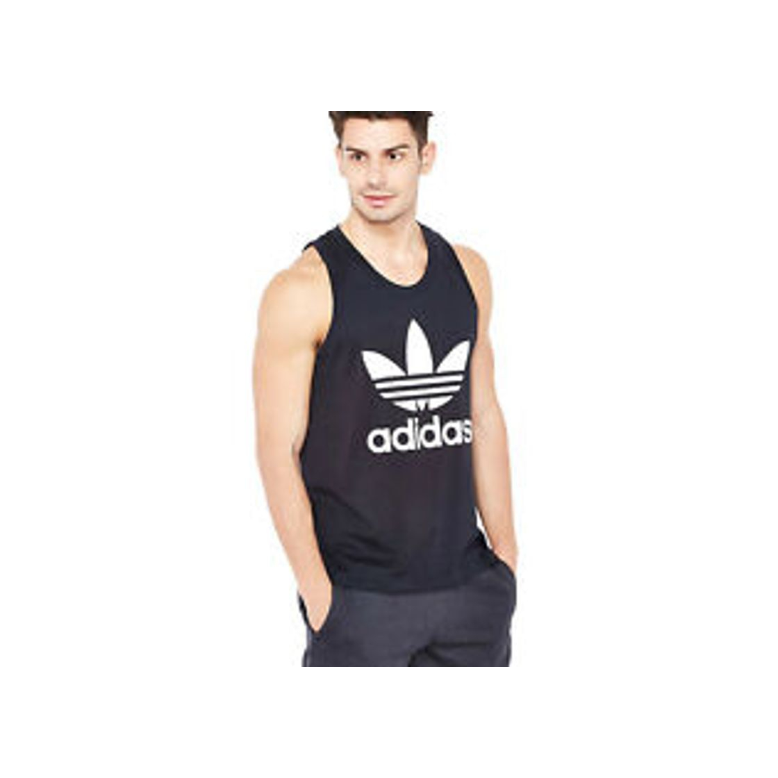 Fashion adidas Originals Trefoil TNK T Camiseta sin Mangas, Hombre, Negro