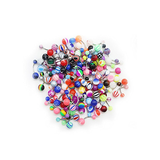 SHINEstyle 100 Pcs Piercing de del Cuerpo del Anillo del Ombligo del