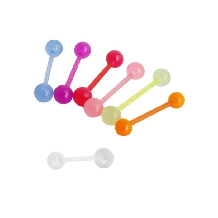 Social 7X Colores Piercing de Ombligo Lengua Bola 6mm Flexible