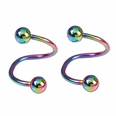 Social SODIAL Anillo de cartilago helicoidal Twist Flexo de acero inoxidable Multicolor