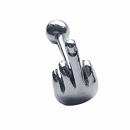 Moda Acero Inoxidable Dedo Medio De Gestos De La Lengua Joyería Piercing Barbell