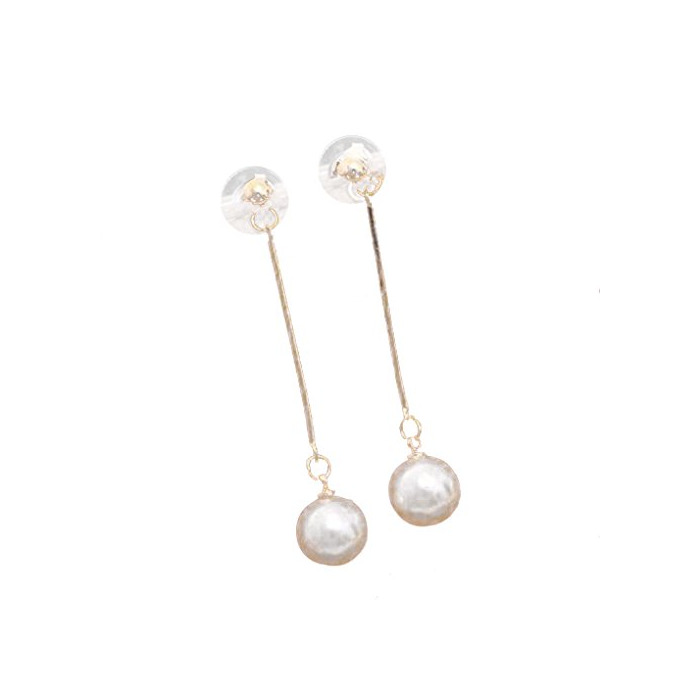 Social Bodbii Pendientes de gota largos cuelgan aretes de perlas Mujeres Niñas linda