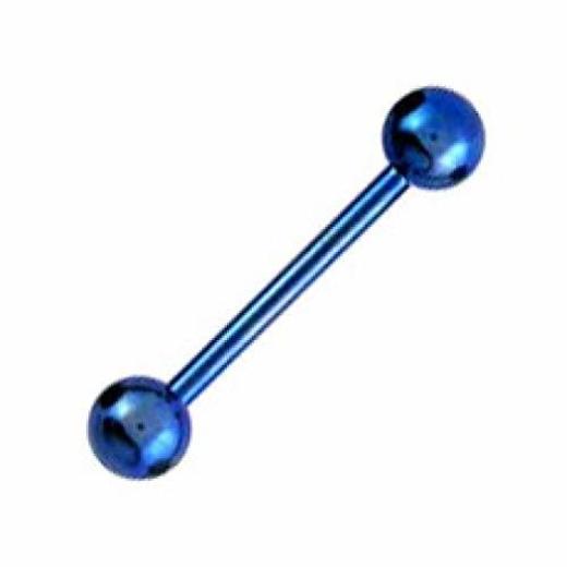 VOTREPIERCING Piercing Lengua Titanio Grado 23 Anodizado Azul Marino Bolas 1.6 x