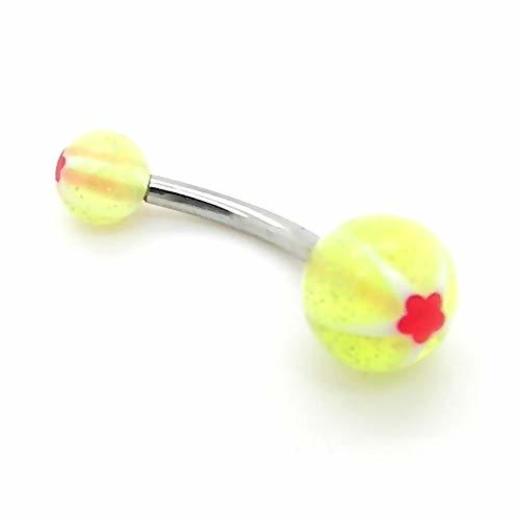 1 Piercing para ombligo belly bar body ring banane tunnel a rayas