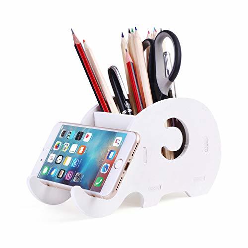 Electrónica Coolbros Resina Elefante En Forma de Pluma Contenedor Soporte para Teléfono Celular